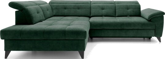 Inferne 5 seters Sofa med Sjeselong   Mørkegrønn