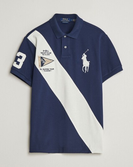 Polo Ralph Lauren Custom Slim Diagonal Stipe Polo Newport Navy/Nevis Polo Ralph Lauren Custom Slim Diagonal Stipe Polo Newport Navy/Nevis