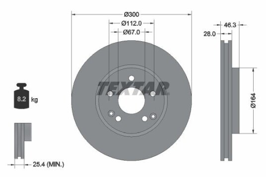 Bremseskive TEXTAR 92106005 Bremseskive TEXTAR 92106005