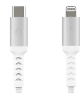Dbramante1928 Re-Charge USB-C til Lightning Kabel 1,2m Hvit - Flettet, Resirkulert Plast