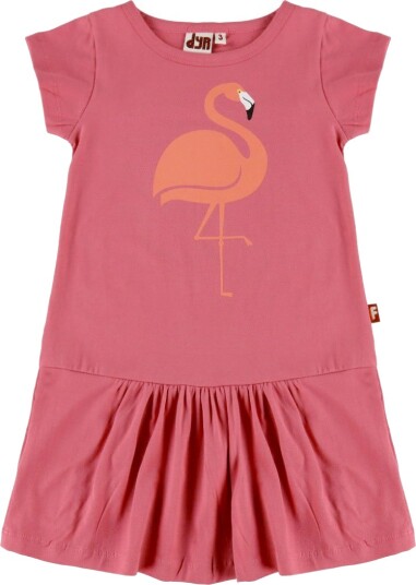 DYR Cph Kjole Dyreliv Soft Cherry Flamingo DYR 4 år 104 Kjole Rosa
