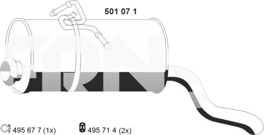 Bakre eksospotte ERNST 501071