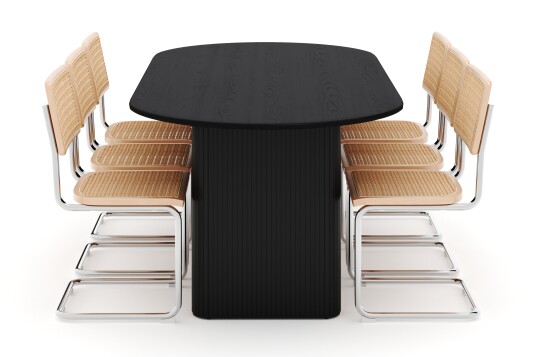 Scandinavian Choice Noira Spisebord 220 cm Massivt Ek med 6 stk Build Matstkolar Svart