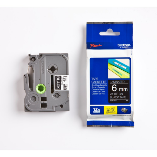 Brother Tape 6mm Tze-315 Hvit/svart Brother Tape 6mm Tze-315 Hvit/svart