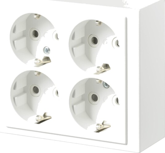 Abb Stikkontakt 404Ea-884 4-Veis, Overflatemontert, Jordet Hvit