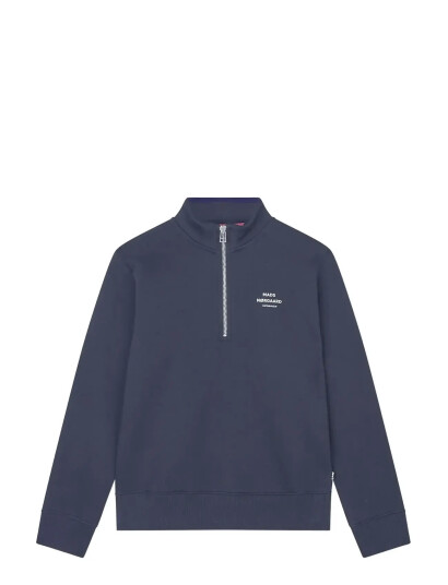 Mads Nørgaard Mix Sweat Crewie Half Zip Sweatshirt Navy 176