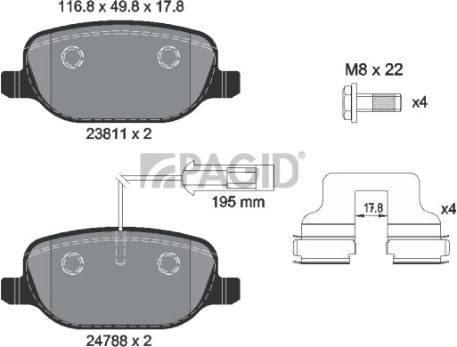 PAGID T2014N Bremseklosser