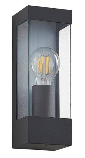 Lindby Tilian utendørs vegglampe, kantet, E27 Lindby Tilian utendørs vegglampe, kantet, E27