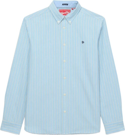 Superdry Preppy Oxford L/S Shirt   BLUE YELLOW BLAZER STRIPE   XXL