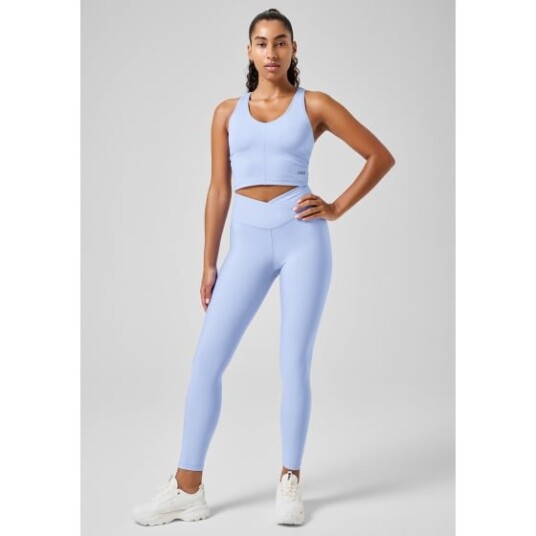 Casall Women's Overlap High Waist Tights Breeze Blue 38, Breeze Blue