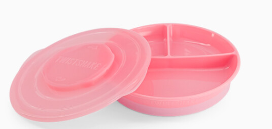 Twistshake Divided Plate 6+m Pastel Pink Twistshake Divided Plate 6+m Pastel Pink