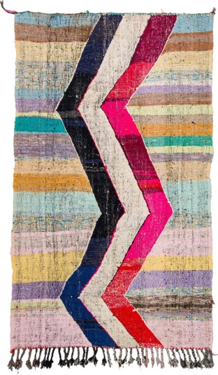 Marokkansk Boucherouite teppe 125 x 220 cm Størrelse: 125 x 220 cm Marokkansk Boucherouite teppe 125 x 220 cm Størrelse: 125 x 220 cm