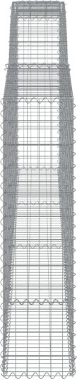 vidaXL Gabionkurver buede 7 stk 400x30x120/140 cm galvanisert jern