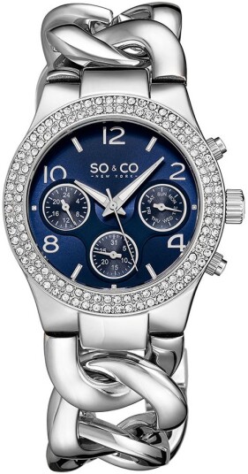 So & Co New York Dameklokke 5013A.6 Soho Blå/Stål Ø38 mm So & Co New York Dameklokke 5013A.6 Soho Blå/Stål Ø38 mm