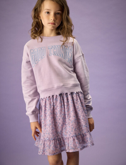 Creamie Skirt Flower Dobby Purple 98 Creamie Skirt Flower Dobby Purple 98