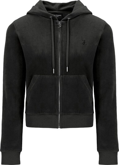 Juicy Couture Robertson Classic Velour Hoodie Black XXS Juicy Couture Robertson Classic Velour Hoodie Black XXS