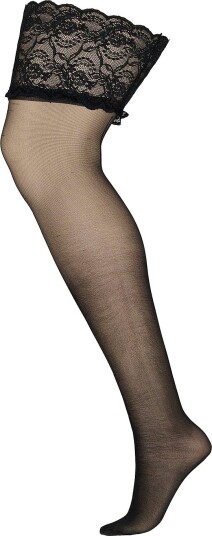 Zizzi Stay ups 20 Den Lace Svart