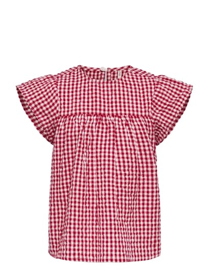 Kids Only Kmgfina Cerise Ss Top Aop Wvn Red 110