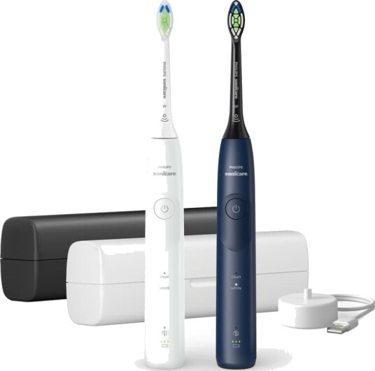 Philips Sonicare 5500 Elektrisk Tannbørste Hvit/Marineblå med Trykksensor