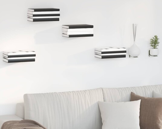 vidaXL Flytende hylle med hylle 8 pcs Olivengrønn 6 x 10,8 x 6,6 cm