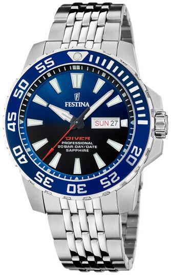 Festina Herreklokke F20661 1 Diver Blå/Stål Ø45 mm