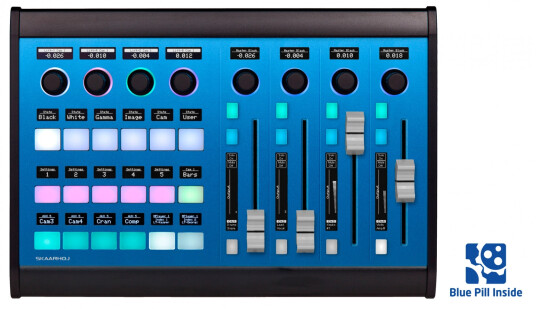Skaarhoj Color Fly Blue Pill RCP og Audio faders Skaarhoj Color Fly Blue Pill RCP og Audio faders