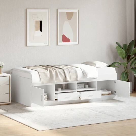  Dagseng med skuffer hvit 90x200 cm konstruert tre 8721102618970