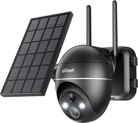 Iegeek Utendørs Overvåkningskamera Med Solcellepanel ZS-GX4S 5mp Wifi Svart