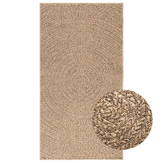 vidaXL Teppe 80x150 cm jute-utseende innendørs og utendørs