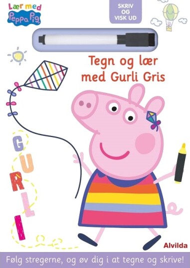 Peppa Pig – Lær Med Guri Gris – Skriv Og Visk Ut – Tegn Og Lær Med Guri Gris