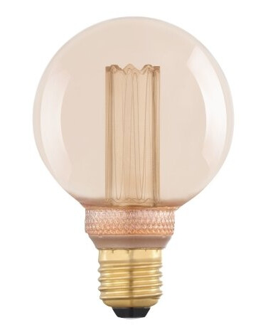 Eglo E27 Led G80 Amberfarvet Globe Dekorationspære Med Varmt Hvidt Lys Eglo E27 Led G80 Amberfarvet Globe Dekorationspære Med Varmt Hvidt Lys