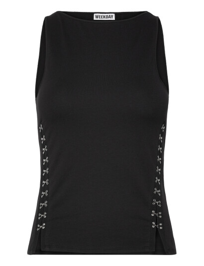 Weekday Fitted Hook & Eye Tank Top Black XS Weekday Fitted Hook & Eye Tank Top Black XS