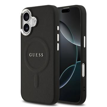 Guess iPhone 17 Saffiano Hybrid-deksel - MagSafe Kompatibel - Svart
