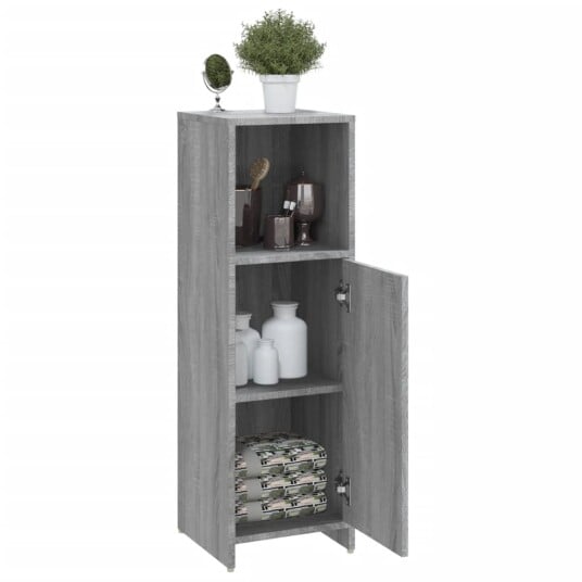 vidaXL Baderomsskap grå sonoma 30x30x95 cm konstruert tre