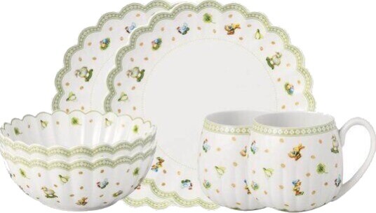 Villeroy & Boch Easter Delight frokostsett for 2 6 deler grønn Villeroy & Boch Easter Delight frokostsett for 2 6 deler grønn