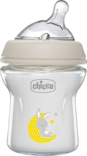Chicco Natural Feeling Tåteflaske Glass 150ml Chicco Natural Feeling Tåteflaske Glass 150ml