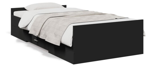 Sengeramme med skuffer betonggrå 100x200 cm konstruert tre 8721102619823