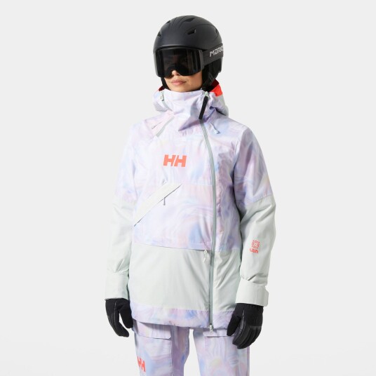 Helly Hansen Powchaser Asymmetrisk Skijakke Dame Hvit Xs