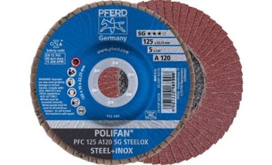 Pferd Lamellskive PFC 125 A 120 SG Steelox 125mm 12200 rpm 10 stk Pferd Lamellskive PFC 125 A 120 SG Steelox 125mm 12200 rpm 10 stk