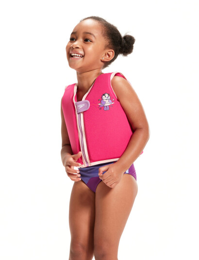 Speedo Printed Float Vest Pink 4 6