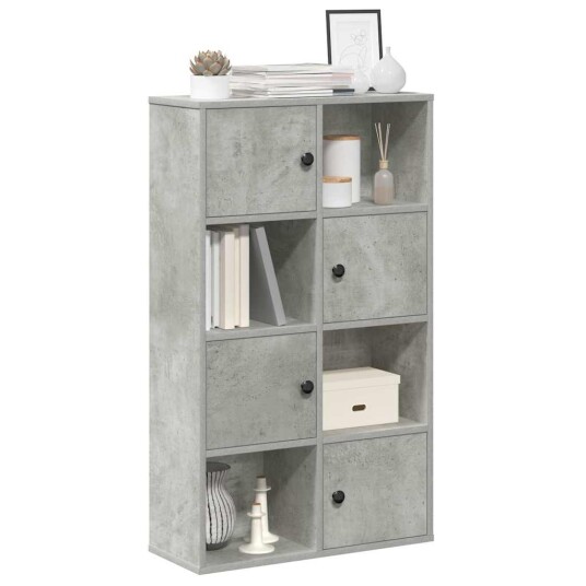Bokhylle betonggrå 60x24x101,5 cm konstruert tre
