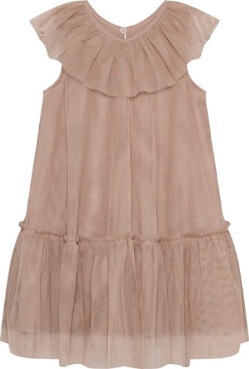 En Fant Dress Solid Tulle   Pink   98