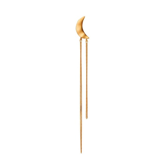 Stine A Jewelry Bella Moon Earring with Long Chains Gullfarge 477.6 mm