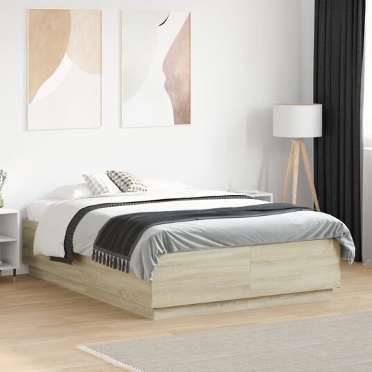 Sengeramme sonoma eik 120x190 cm konstruert tre 8721012274815