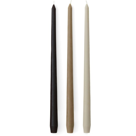 Audo Copenhagen Spire Smooth Tapered Candle H38 Ivory Set of 6