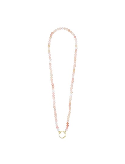 DESIGN LETTERS Gemstone Charm Lock Chain |Rosa |One Size