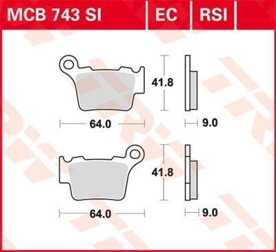 Bremseklosser TRW MCB743SI Bremseklosser TRW MCB743SI