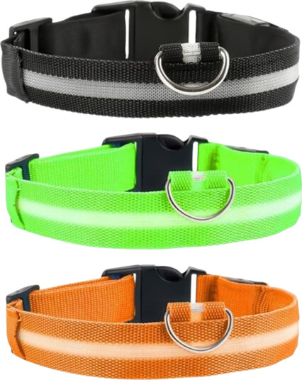LED hundehalsbånd oppladbart 2 pack