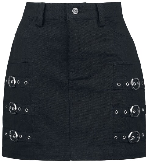 Black Premium by EMP Kort skjørt Kort skjørt med dekorative spenner S til XXL Damer svart