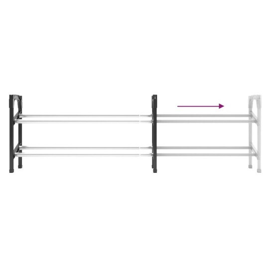 vidaXL Uttrekkbart skostativ med 2 hyller 119x24x37 cm vidaXL Uttrekkbart skostativ med 2 hyller 119x24x37 cm